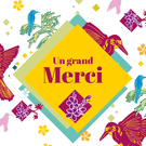 Un grand merci avec des oiseaux colorés